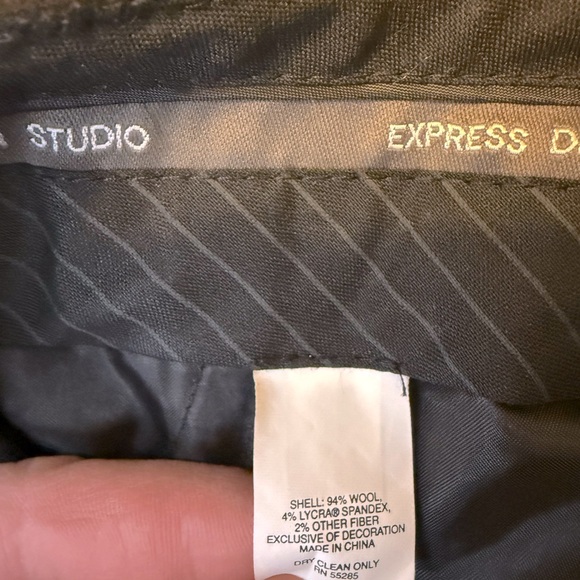 Express Design Studio Black Striped Editor Trousers - Picture 9 of 9